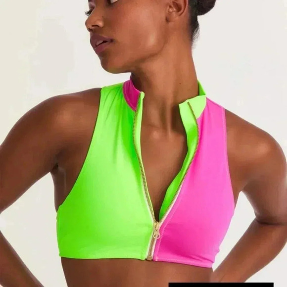 NEW LOVESHACKFANCY X HURLEY COLLABORATION Pink Bikini Top - Small - Picture 4 of 5